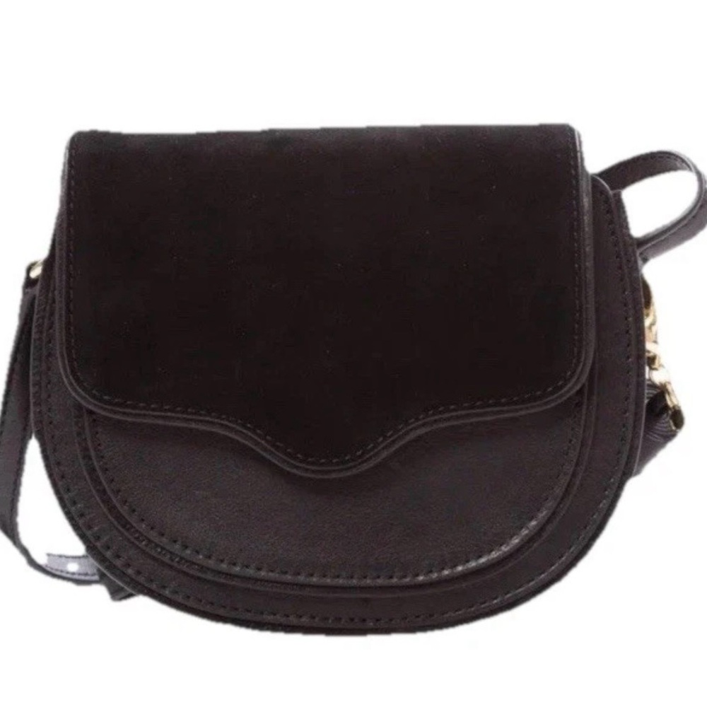 Rebecca Minkoff Mini Suki Blk Leather and Suede Crossbody Bag